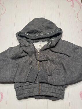 Lounge Apparel Gray Cropped Scrunchie Hoodie Size S
